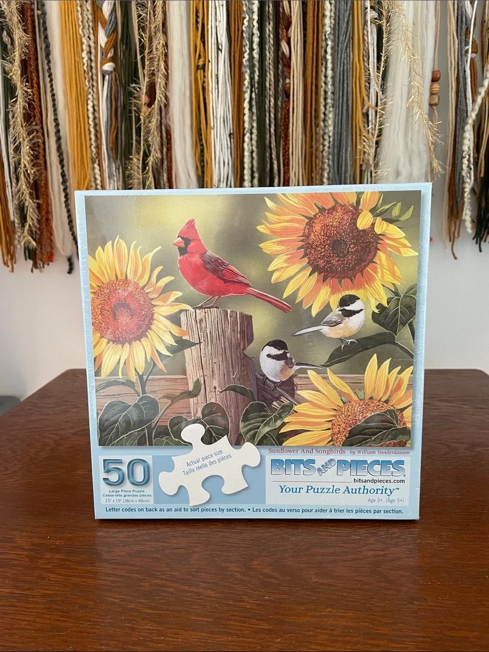 50 large piece cardinal on fence puzzle new